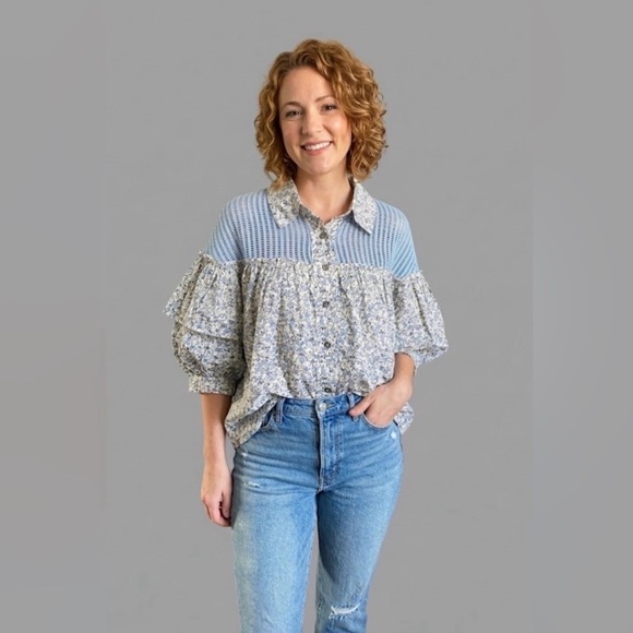 POL Tops - POL Floral Ruffle Blouse